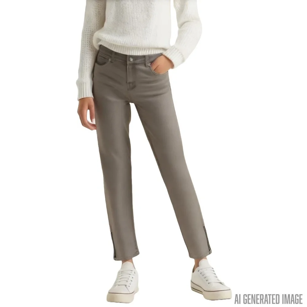 Hudson Girls Gray High-Rise Skinny Jeans Stretch Denim Kids Size 12 NWT